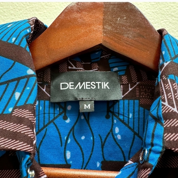 Women's Cotton Shirt Dress by New York Designer 'Demestik' Sz. M - Picture 5 of 7